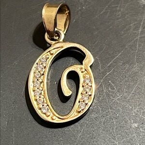 Elegant Gold Initial Pendant with Crystals